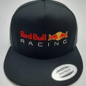 F1 Retro Red Bull Racing Embroidered Hat Cap Mesh Snapback Flat Bill Trucker